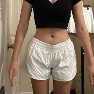 white lululemon shorts